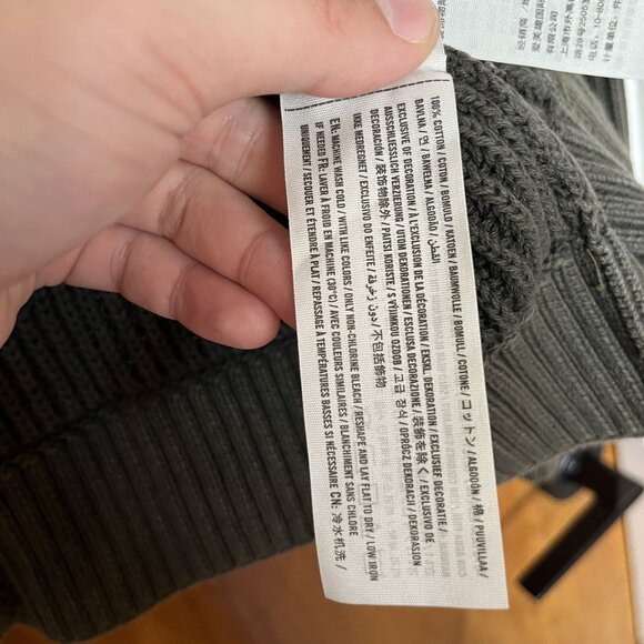 Abercrombie & Fitch Deep Green Ribbed Button Front Cardigan Pocket Sweater Sz M - Picture 4 of 5